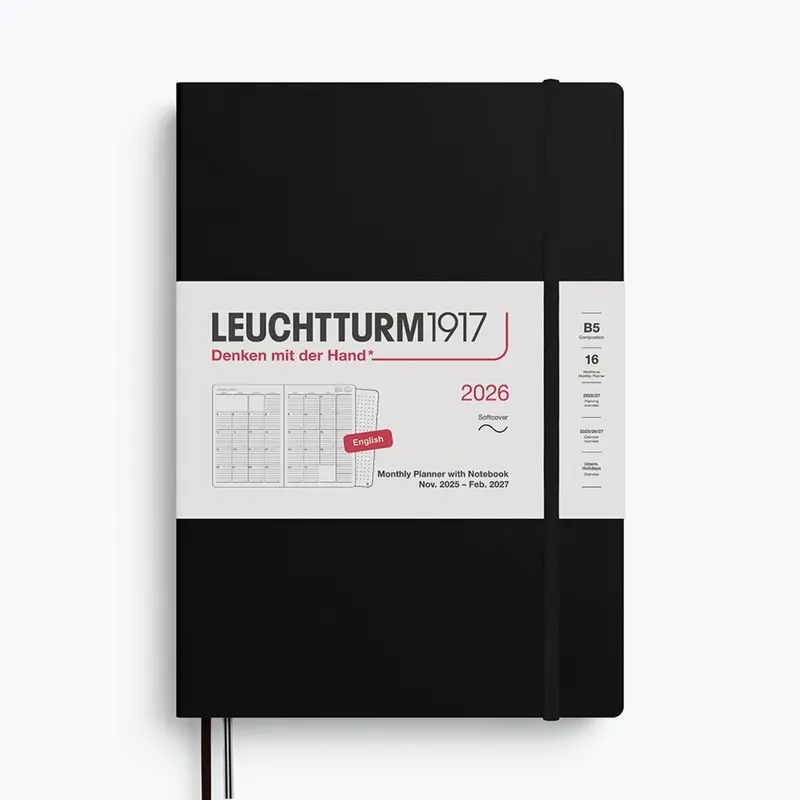 Leuchtturm1917 - 2026 Diary - Monthly Notebook - B5 - Black 1