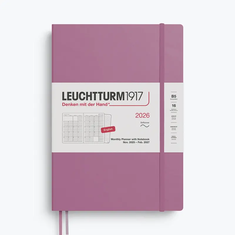 Leuchtturm1917 - 2026 Diary - Monthly Notebook - B5 - Dusty Rose 1