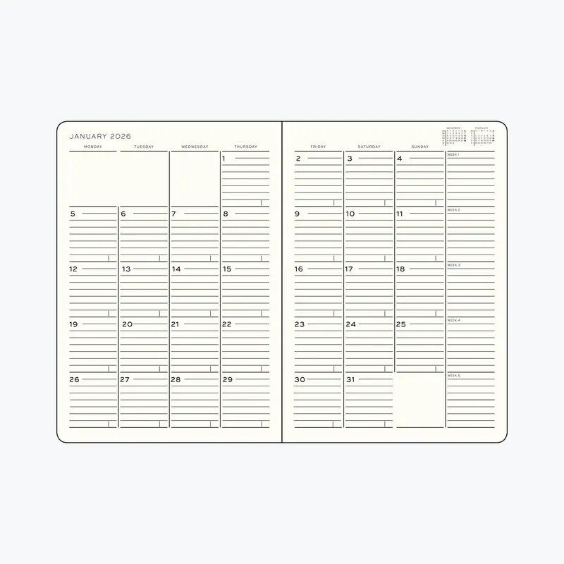 Leuchtturm1917 - 2026 Diary - Monthly Notebook - B5 - Forest Green 2