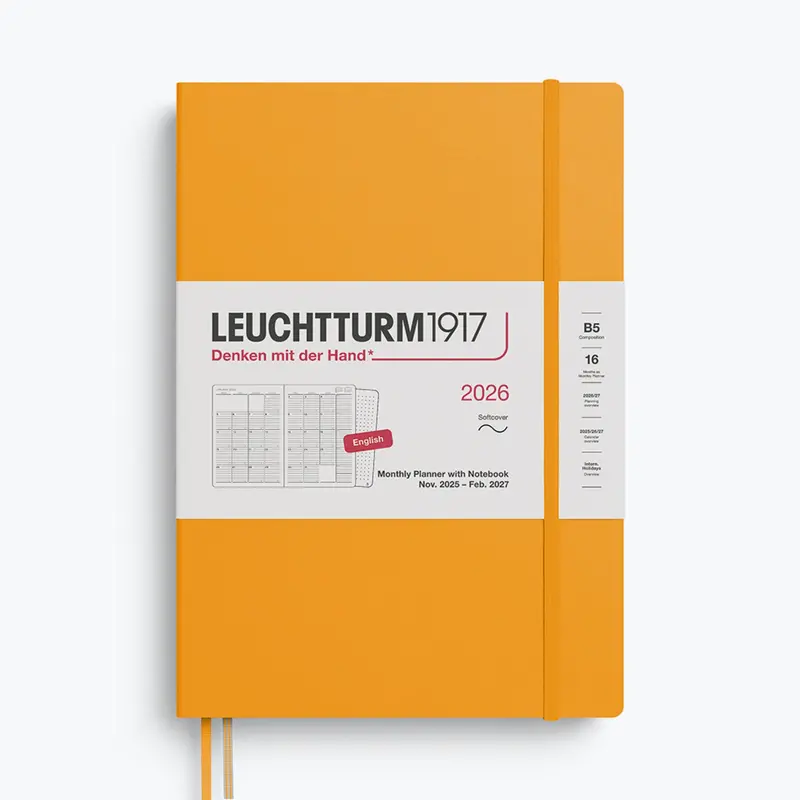 Leuchtturm1917 - 2026 Diary - Monthly Notebook - B5 - Rising Sun 1
