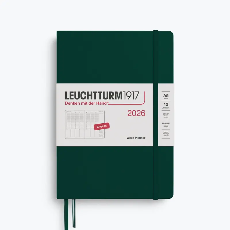 Leuchtturm1917 - 2026 Diary - Week Planner - A5 - Forest Green 1