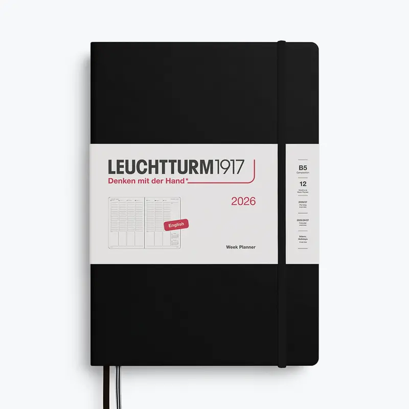 Leuchtturm1917 - 2026 Diary - Week Planner - B5 - Black 1