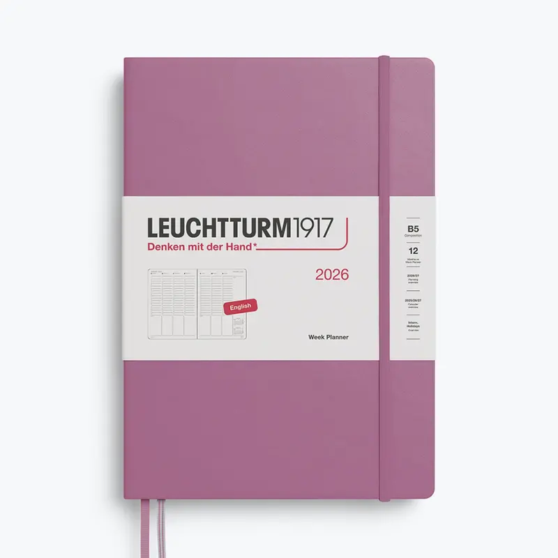 Leuchtturm1917 - 2026 Diary - Week Planner - B5 - Dusty Rose 1