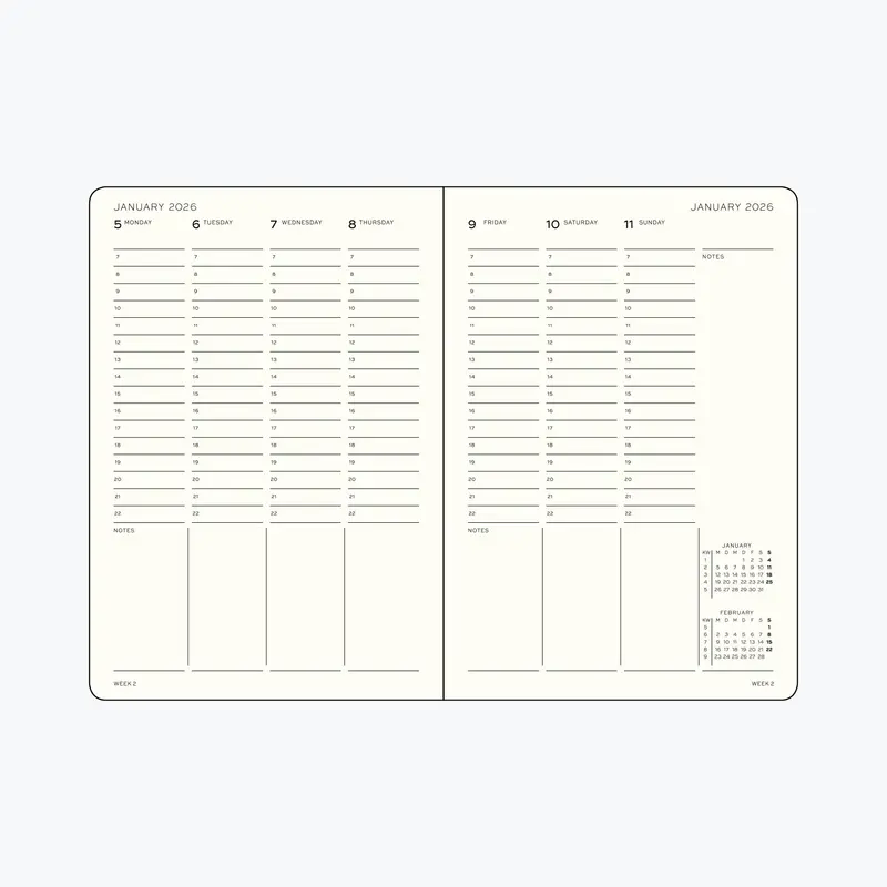 Leuchtturm1917 - 2026 Diary - Week Planner - B5 - Forest Green 2