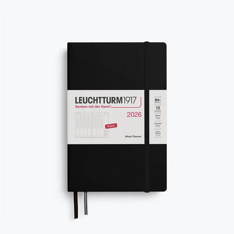 Leuchtturm1917 - 2026 Diary - Week Planner - B6+ - Black 1
