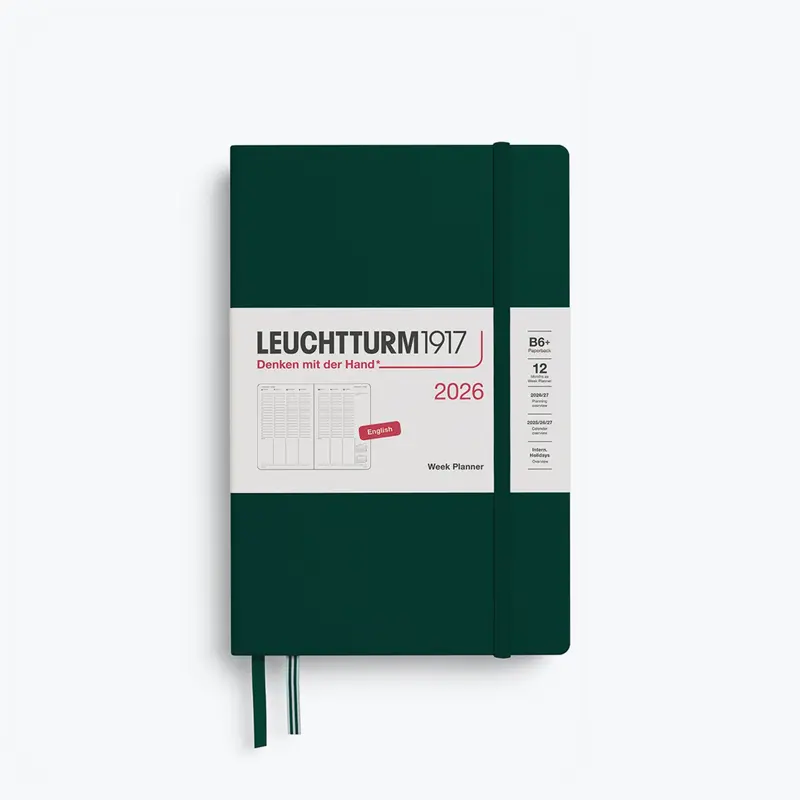 Leuchtturm1917 - 2026 Diary - Week Planner - B6+ - Forest Green 1