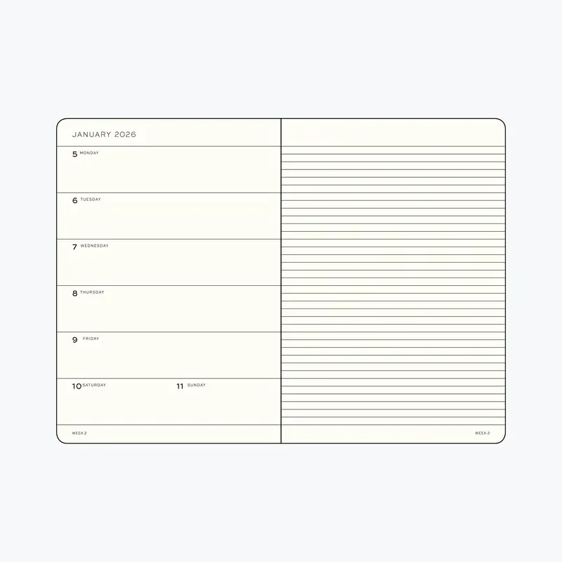 Leuchtturm1917 - 2026 Diary - Weekly Notebook - A4 - Black 2