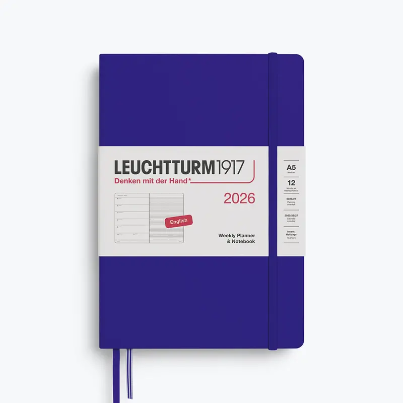Leuchtturm1917 - 2026 Diary - Weekly Notebook - A5 - Ink (Hard) 1