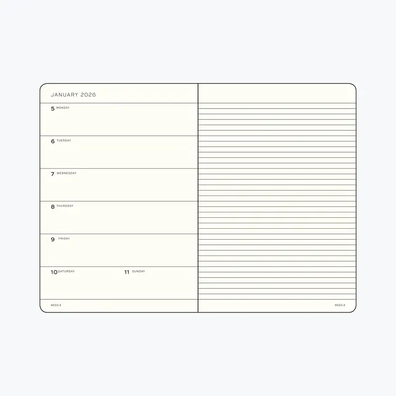 Leuchtturm1917 - 2026 Diary - Weekly Notebook - A5 - Ink (Hard) 2