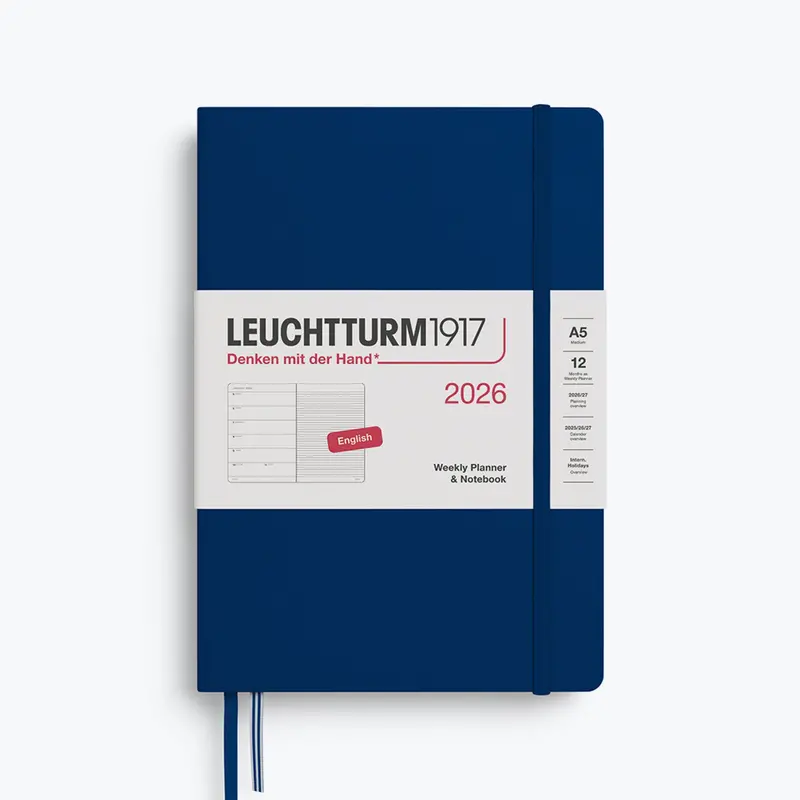 Leuchtturm1917 - 2026 Diary - Weekly Notebook - A5 - Navy (Hard) 1