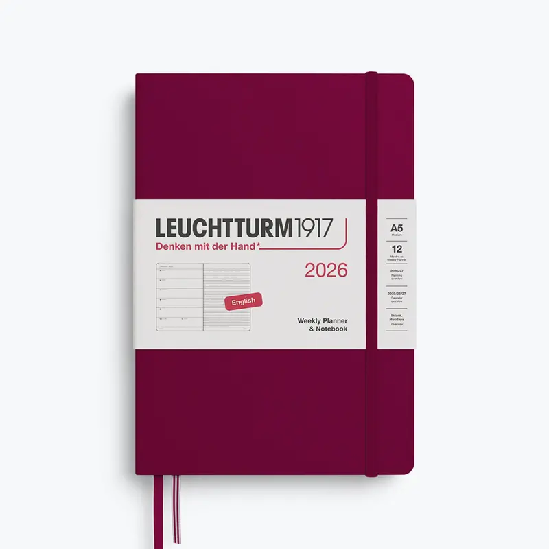 Leuchtturm1917 - 2026 Diary - Weekly Notebook - A5 - Port Red (Hard) 1