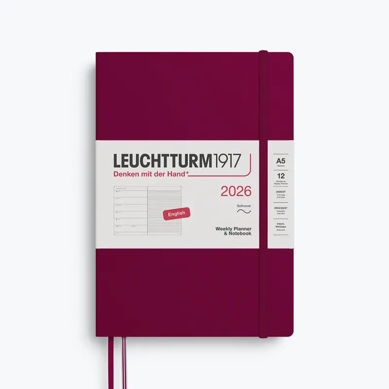 Leuchtturm1917 - 2026 Diary - Weekly Notebook - A5 - Port Red (Soft) 1