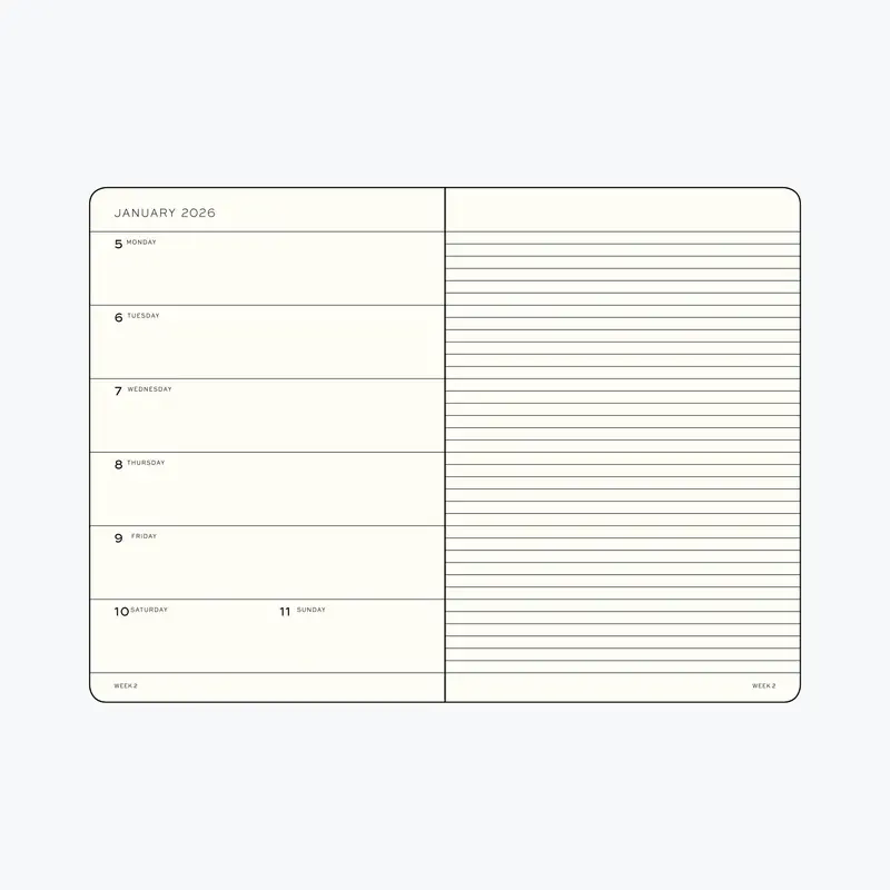 Leuchtturm1917 - 2026 Diary - Weekly Notebook - A5 - Sage (Hard) 2