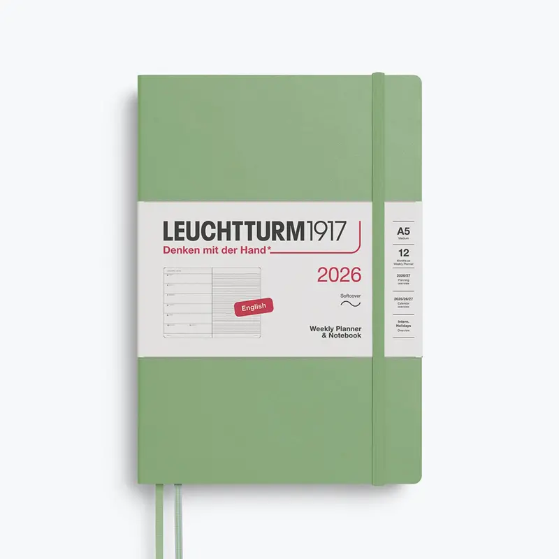 Leuchtturm1917 - 2026 Diary - Weekly Notebook - A5 - Sage (Soft) 1