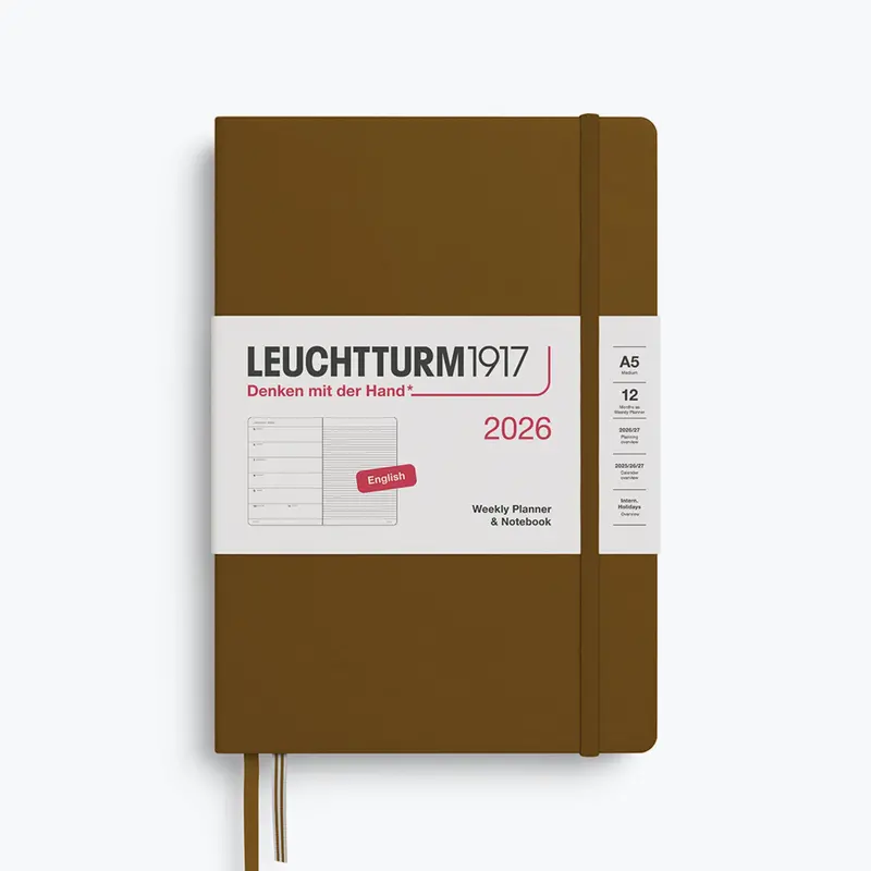 Leuchtturm1917 - 2026 Diary - Weekly Notebook - A5 - Spice Brown (Hard) 1
