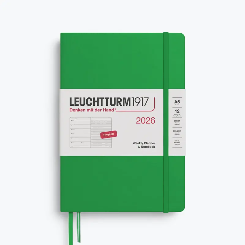 Leuchtturm1917 - 2026 Diary - Weekly Notebook - A5 - Spring Leaf (Hard) 1