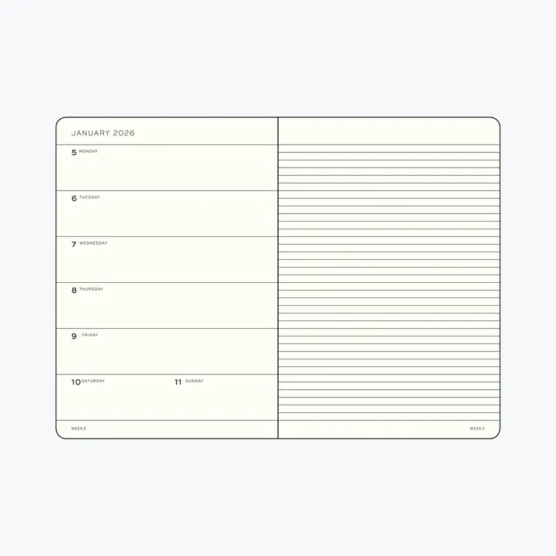 Leuchtturm1917 - 2026 Diary - Weekly Notebook - A6 - Deep Sea (Soft) 2
