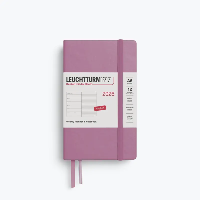 Leuchtturm1917 - 2026 Diary - Weekly Notebook - A6 - Dusty Rose (Hard) 1