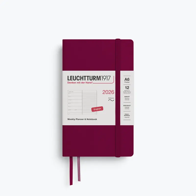 Leuchtturm1917 - 2026 Diary - Weekly Notebook - A6 - Port Red (Soft) 1