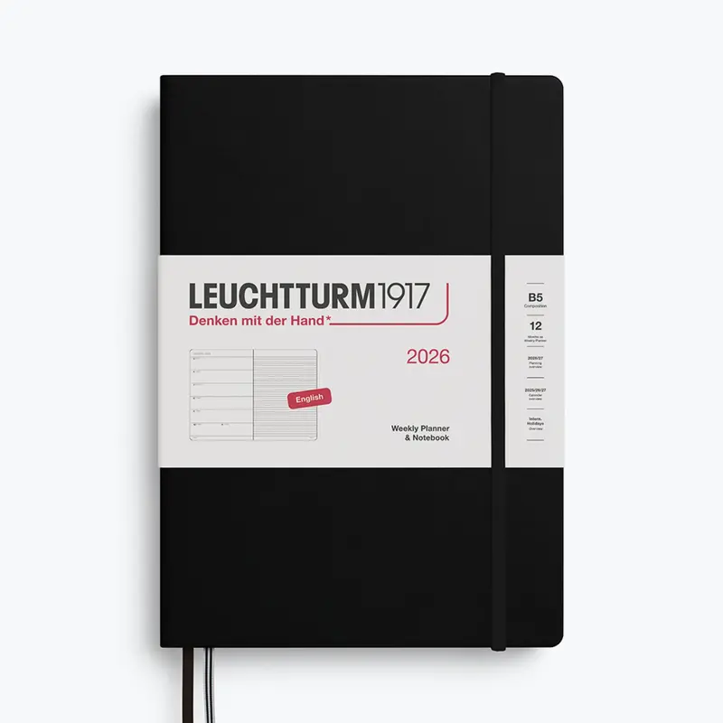 Leuchtturm1917 - 2026 Diary - Weekly Notebook - B5 - Black 1