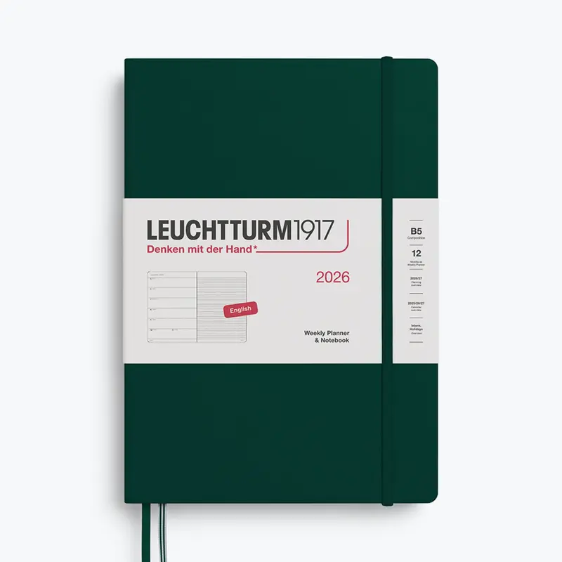 Leuchtturm1917 - 2026 Diary - Weekly Notebook - B5 - Forest Green 1