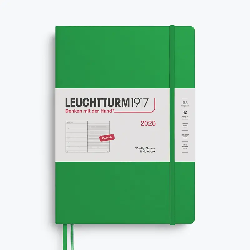 Leuchtturm1917 - 2026 Diary - Weekly Notebook - B5 - Spring Leaf 1