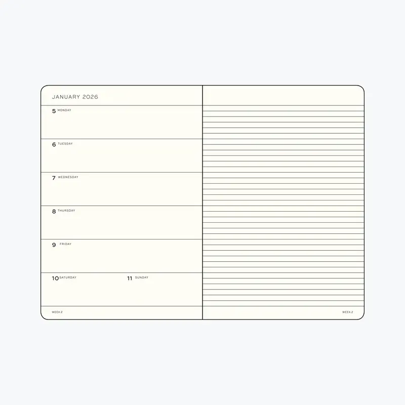 Leuchtturm1917 - 2026 Diary - Weekly Notebook - B6+ - Deep Sea 2