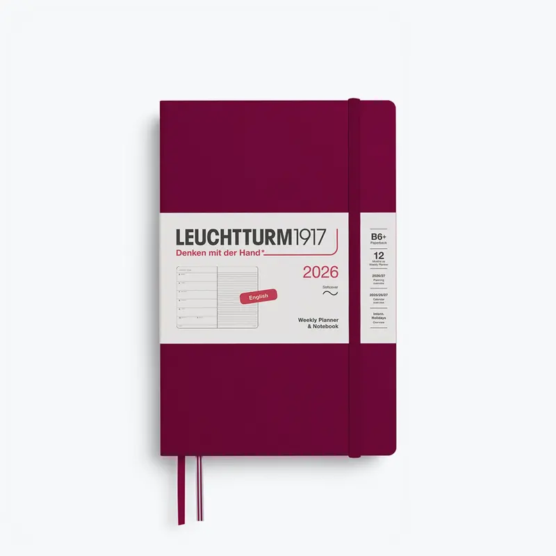 Leuchtturm1917 - 2026 Diary - Weekly Notebook - B6+ - Port Red 1