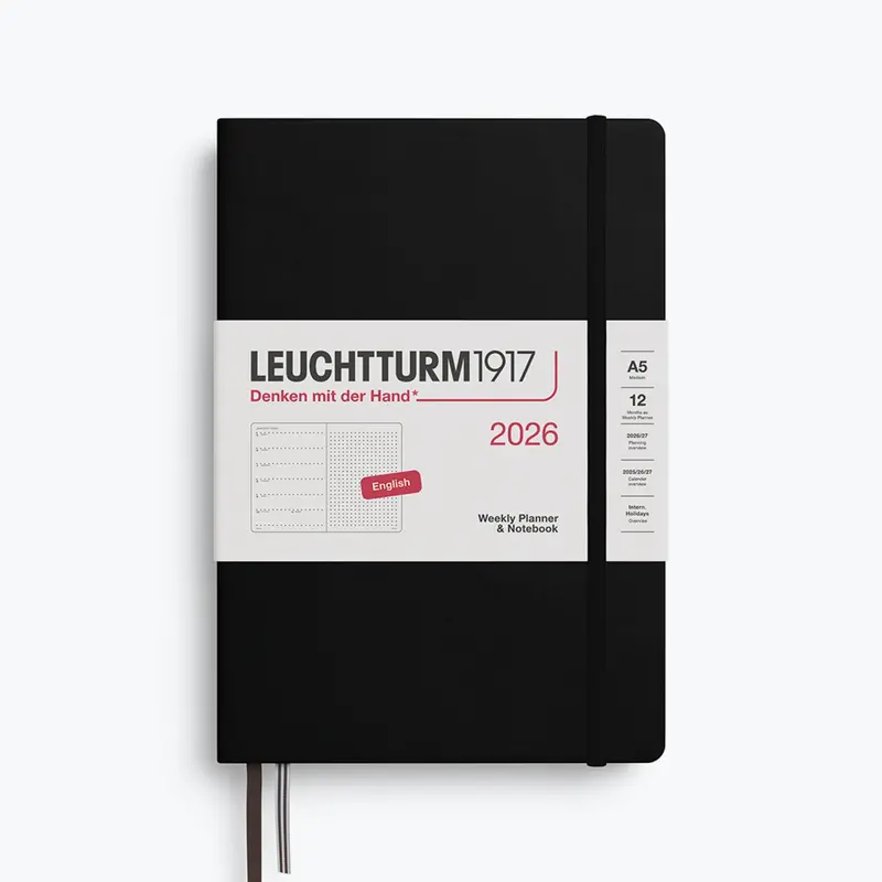 Leuchtturm1917 - 2026 Diary - Weekly Notebook - Dotted - A5 - Black 1