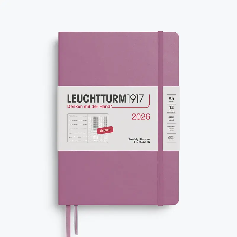 Leuchtturm1917 - 2026 Diary - Weekly Notebook - Dotted - A5 - Dusty Rose 1