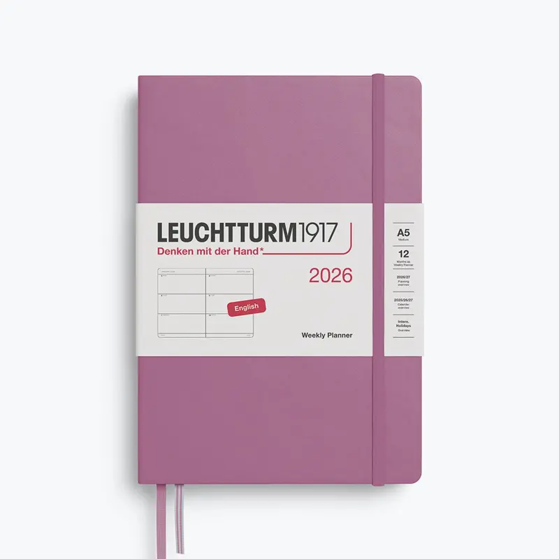 Leuchtturm1917 - 2026 Diary - Weekly Planner - A5 - Dusty Rose (Hard) 1