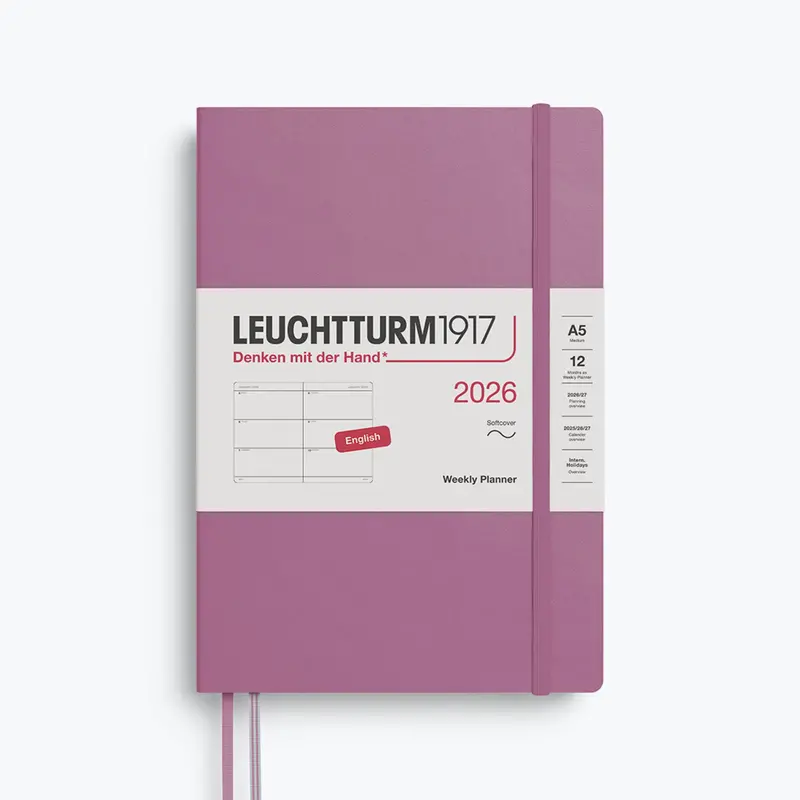 Leuchtturm1917 - 2026 Diary - Weekly Planner - A5 - Dusty Rose (Soft) 1