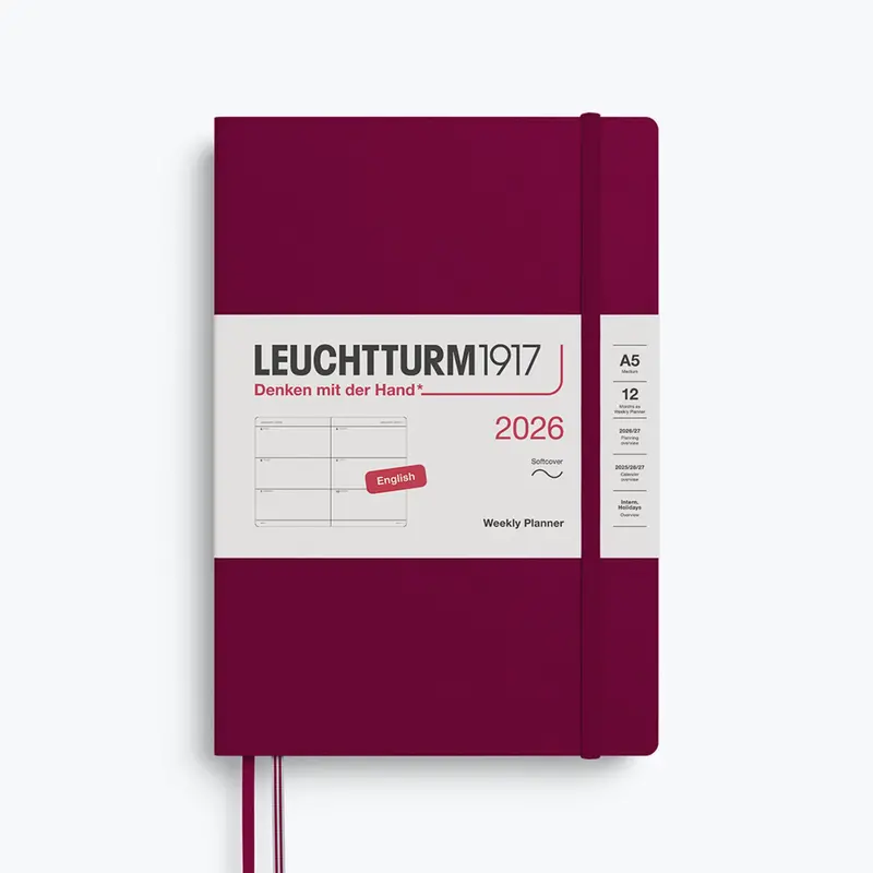 Leuchtturm1917 - 2026 Diary - Weekly Planner - A5 - Port Red (Soft) 1