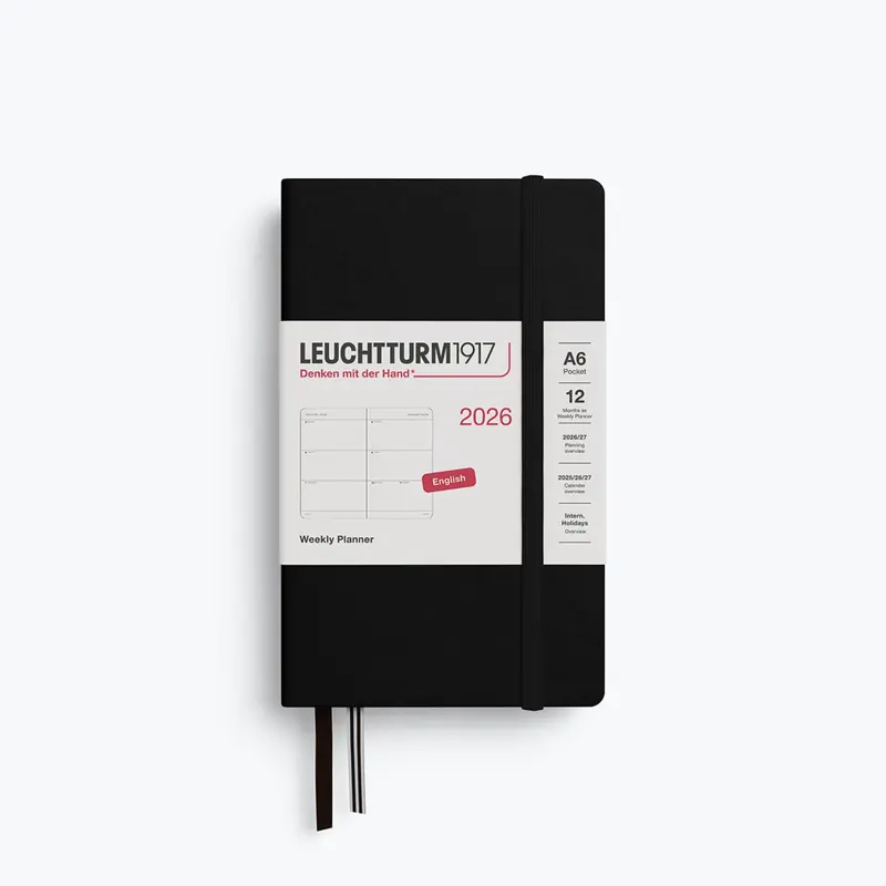 Leuchtturm1917 - 2026 Diary - Weekly Planner - A6 - Black (Hard) 1