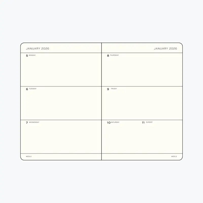 Leuchtturm1917 - 2026 Diary - Weekly Planner - A6 - Black (Hard) 2
