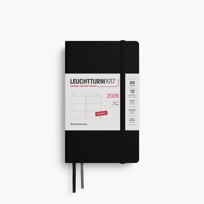 Leuchtturm1917 - 2026 Diary - Weekly Planner - A6 - Black (Soft) 1