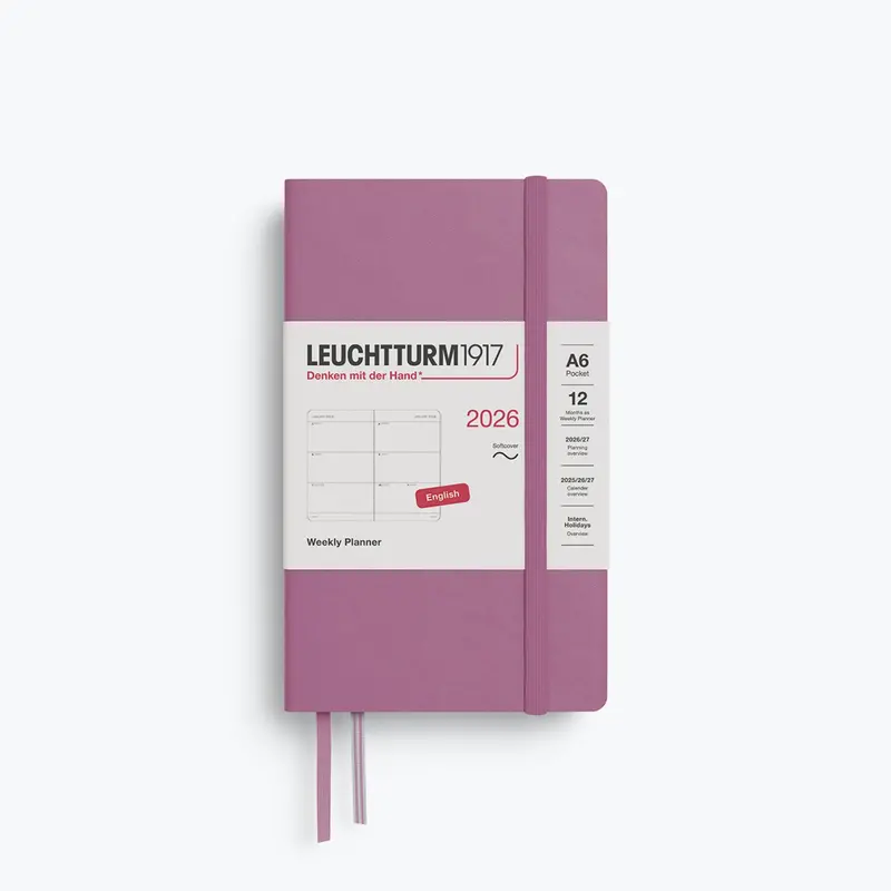 Leuchtturm1917 - 2026 Diary - Weekly Planner - A6 - Dusty Rose (Soft) 1