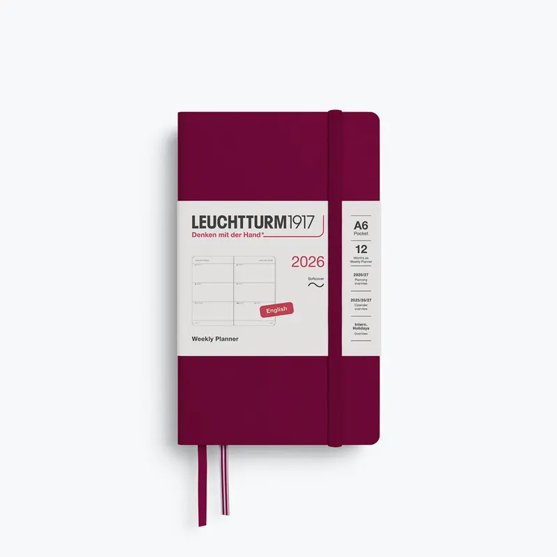 Leuchtturm1917 - 2026 Diary - Weekly Planner - A6 - Port Red (Soft) 1