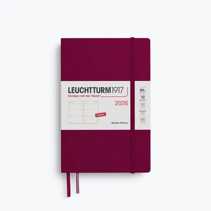 Leuchtturm1917 - 2026 Diary - Weekly Planner - B6+ - Port Red 1