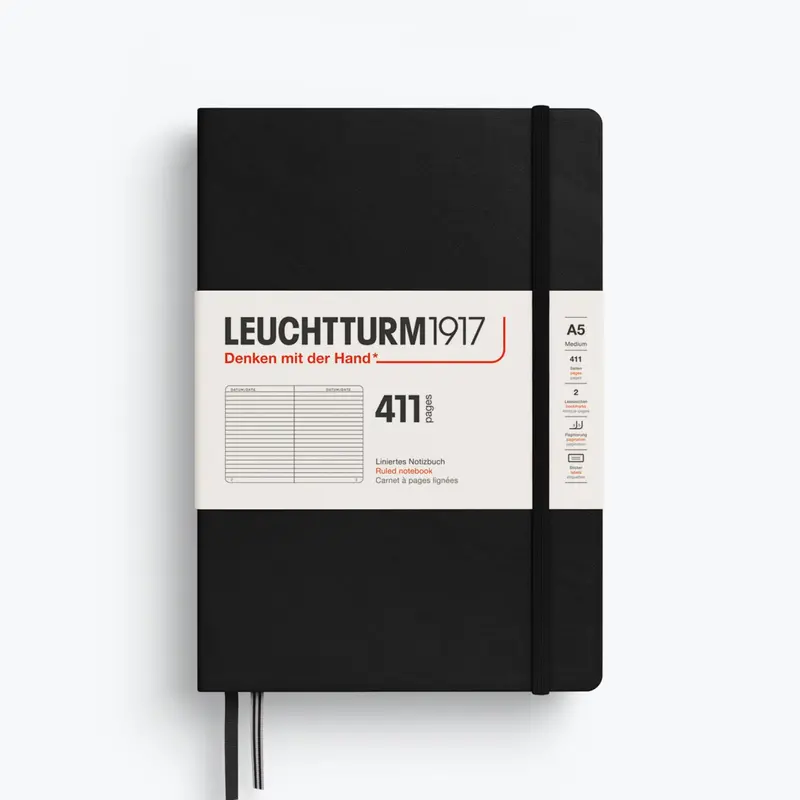 Leuchtturm1917 - Notebook - A5 - 411 Pages - Black 1