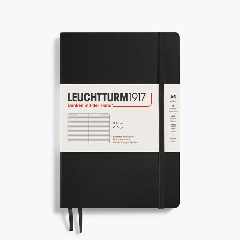 Leuchtturm1917 - Notebook - Softcover - A5 - Black 1