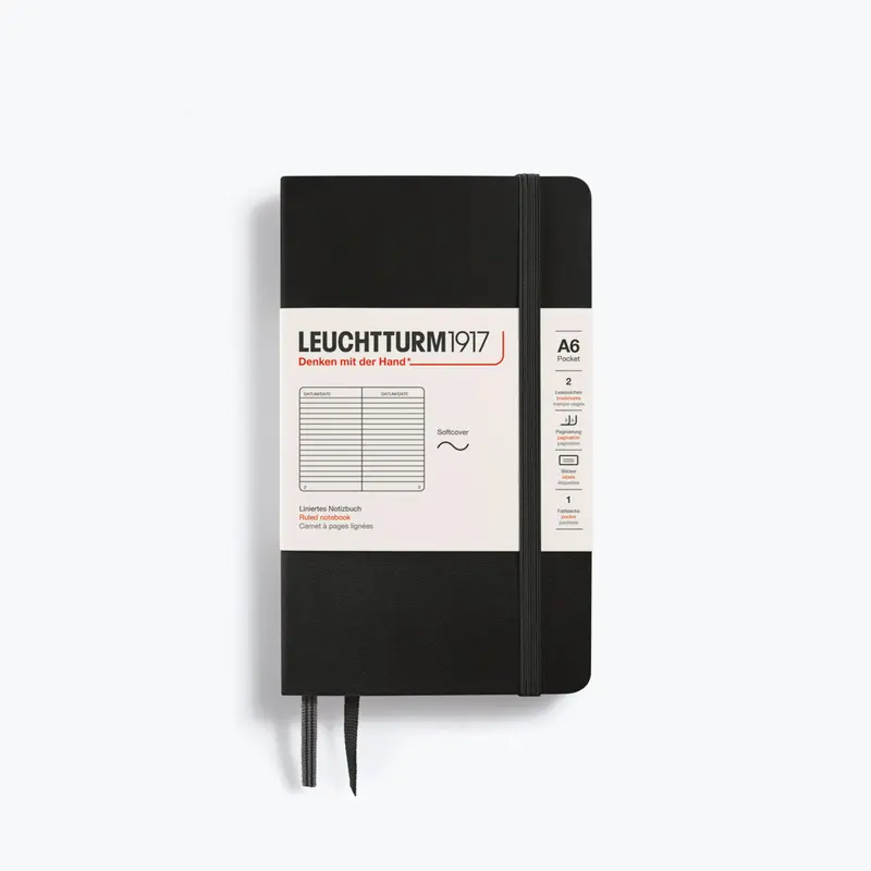Leuchtturm1917 - Notebook - Softcover - A6 - Black 1