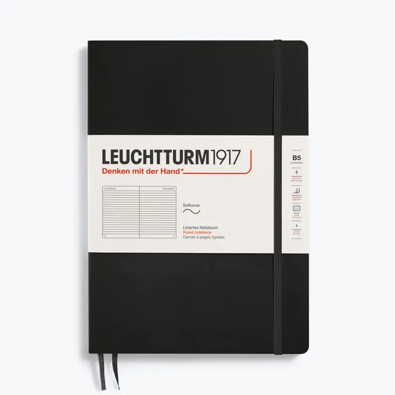 Leuchtturm1917 - Notebook - Softcover - B5 - Black 1