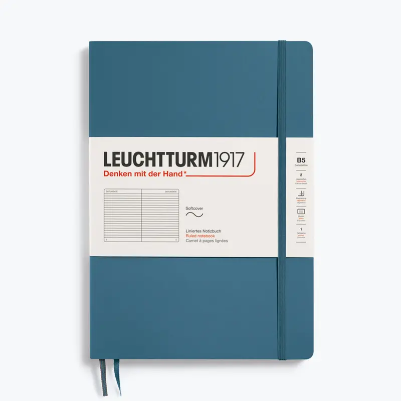 Leuchtturm1917 - Notebook - Softcover - B5 - Stone Blue 1