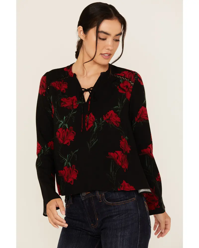 Libbel Rose Print Long Sleeve Top 1