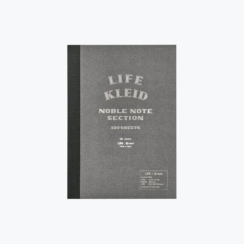 Life X Kleid - Notebook - Noble Note 2Mm Grid - B6 - Charcoal 1