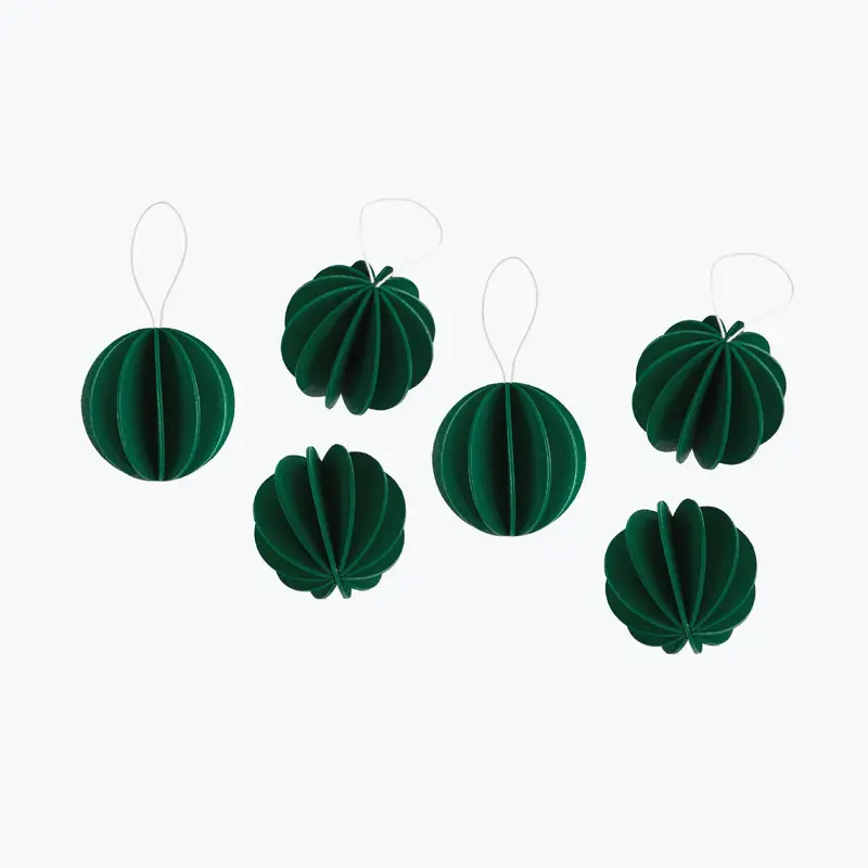 Lovi - Ornament - Baubles - 4Cm - Dark Green (Pack Of 6) 1