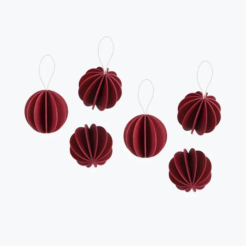Lovi - Ornament - Baubles - 4Cm - Dark Red (Pack Of 6) 1