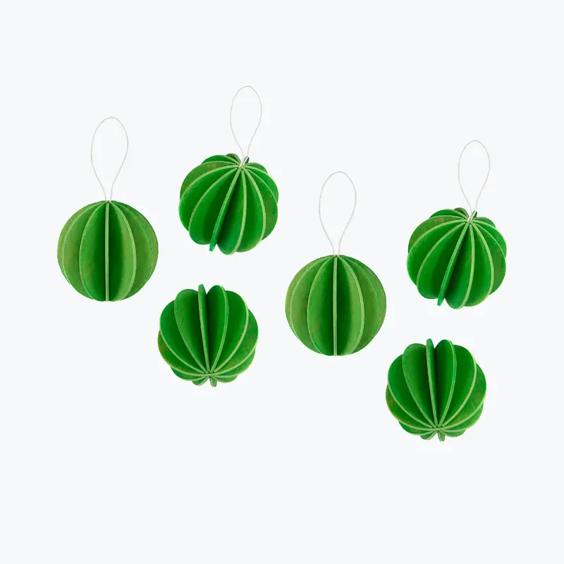 Lovi - Ornament - Baubles - 4Cm - Light Green (Pack Of 6) 1
