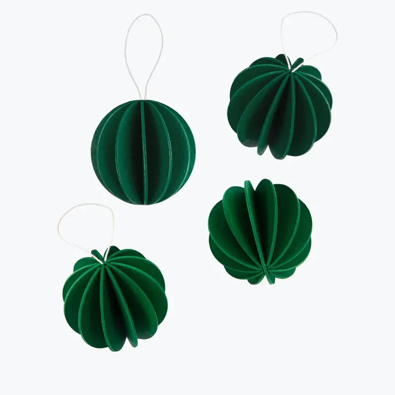 Lovi - Ornament - Baubles - 6Cm - Dark Green (Pack Of 4) 1